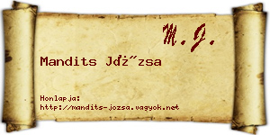 Mandits Józsa névjegykártya